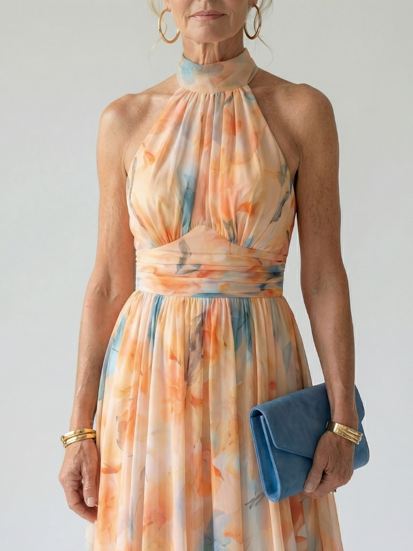 Ariane | Midikleid mit weichem Neckholder