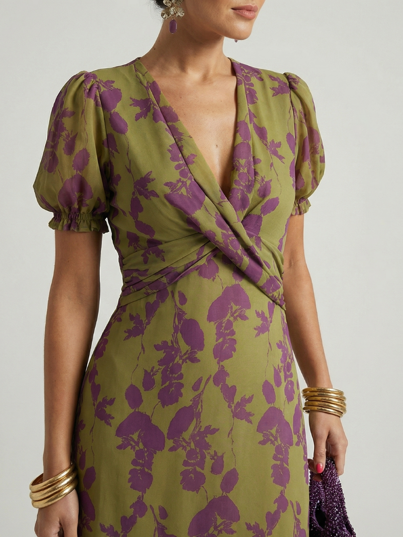 Amelie | Lockeres Midikleid mit Blumenmuster