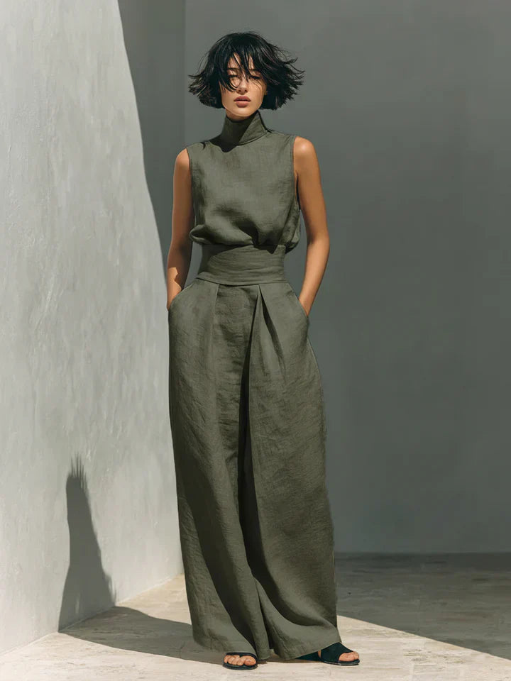 Flora™ | Minimalistischer Zweiteiler aus Baumwolle und Leinen