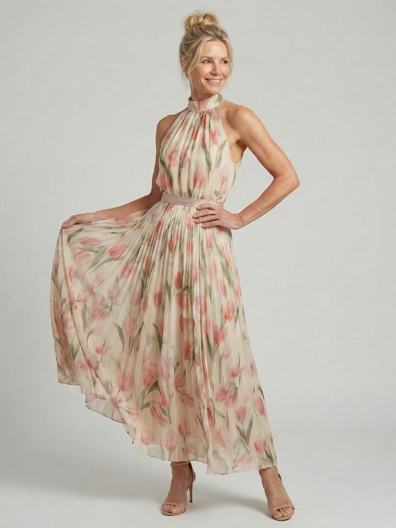 Antonia | Florales Midikleid mit Neckholder