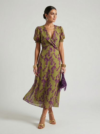 Amelie | Lockeres Midikleid mit Blumenmuster