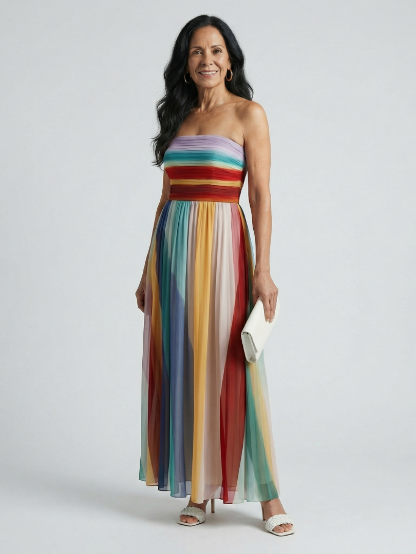 Theresa | Maxikleid mit hellen Streifen
