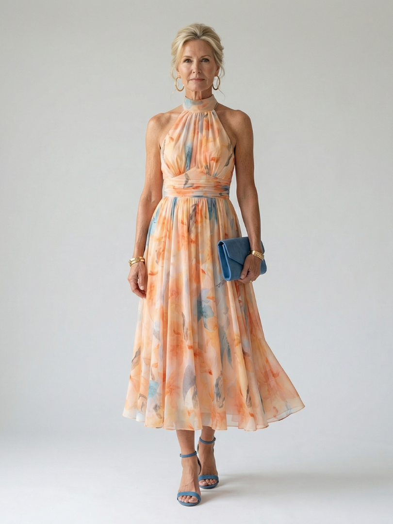 Ariane | Midikleid mit weichem Neckholder
