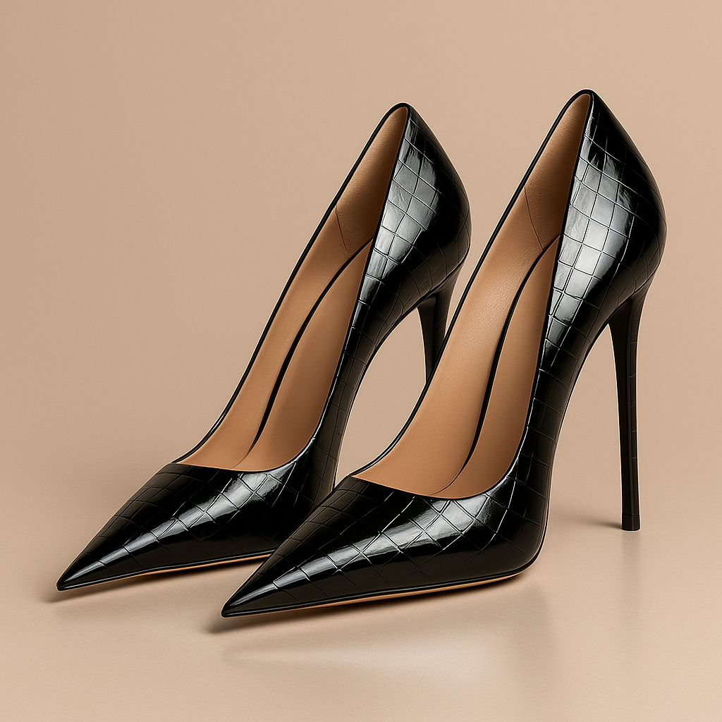 Noir Éclat™ | Heels in Kroko-Optik