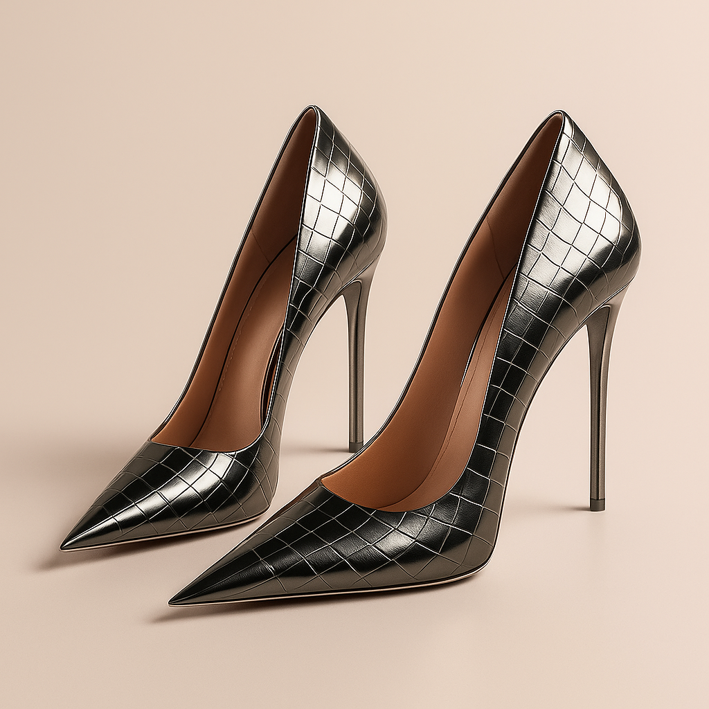 Noir Éclat™ | Heels in Kroko-Optik