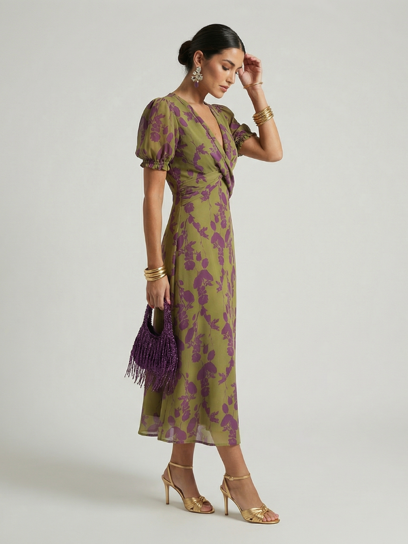 Amelie | Lockeres Midikleid mit Blumenmuster