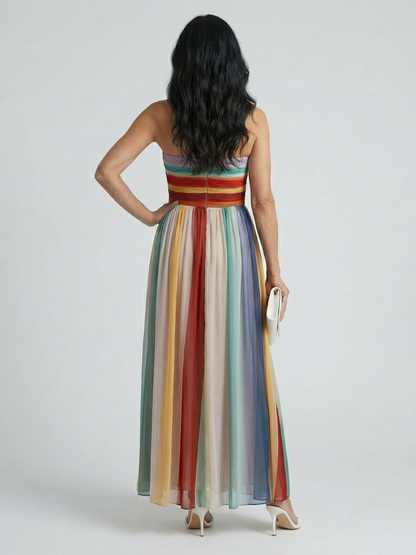 Theresa | Maxikleid mit hellen Streifen