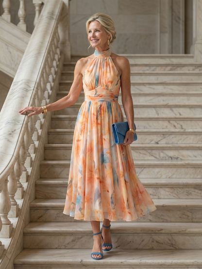 Ariane | Midikleid mit weichem Neckholder