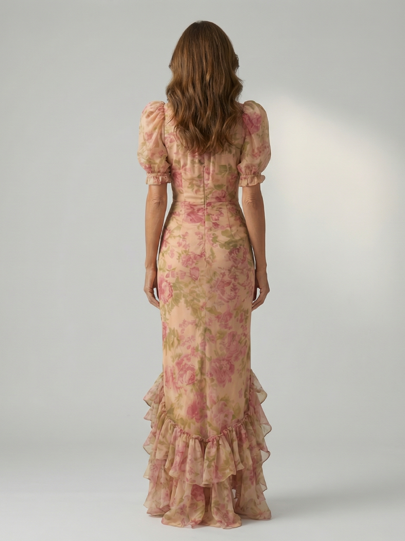 Lena | Maxikleid mit weichem Stehkragen