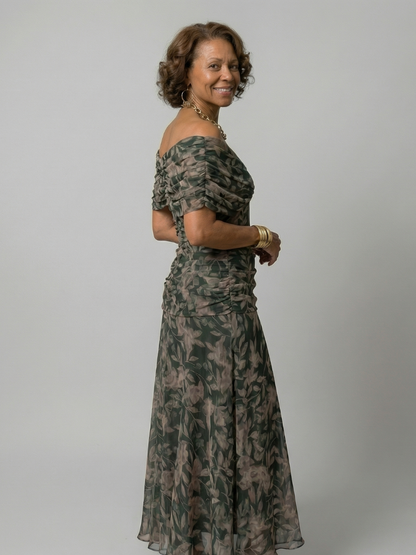 Carlotta | Schulterfreies Midikleid