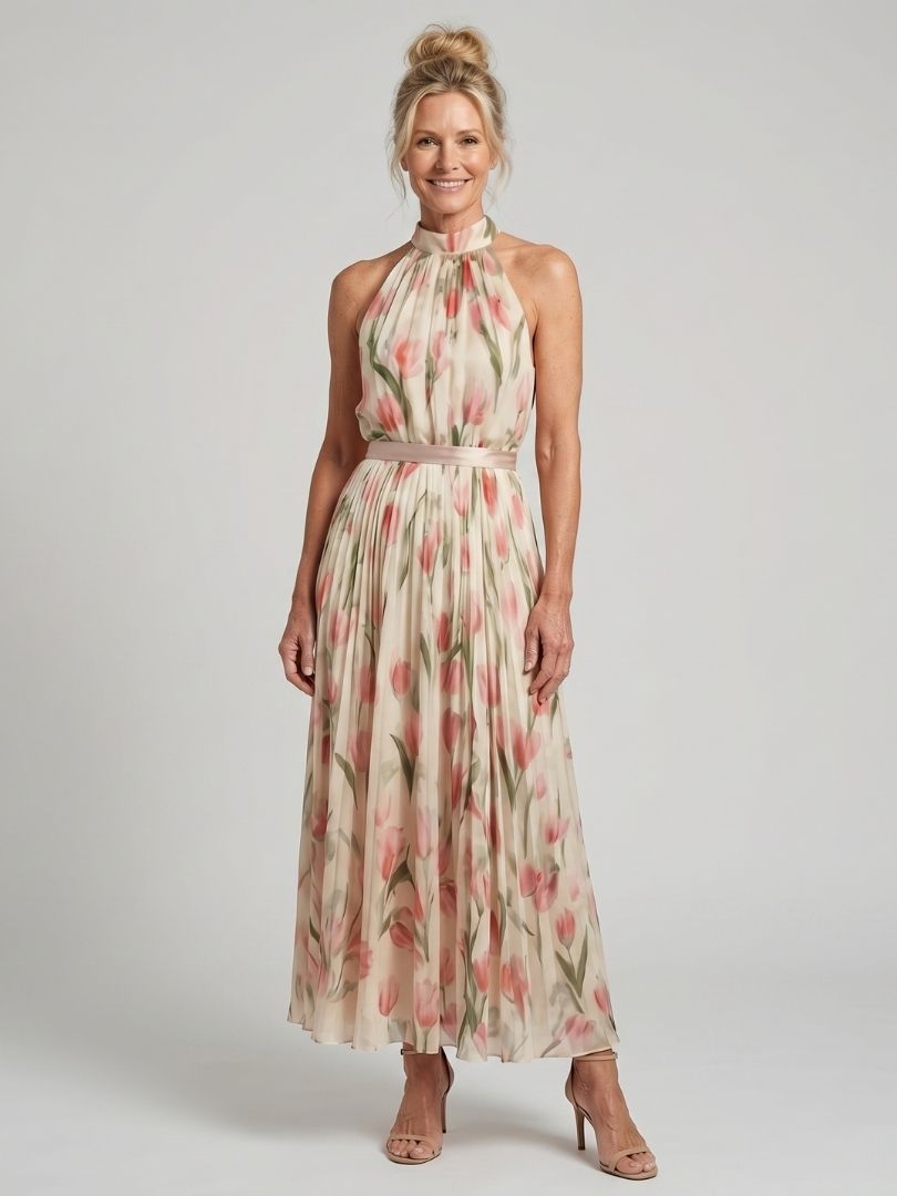 Antonia | Florales Midikleid mit Neckholder