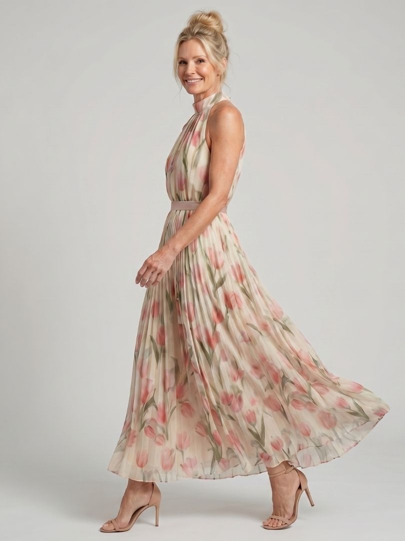 Antonia | Florales Midikleid mit Neckholder