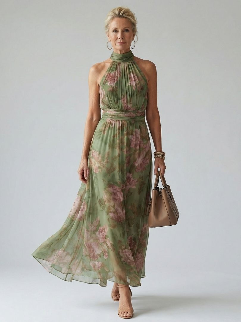 Anja | Midikleid mit gerafftem Neckholder